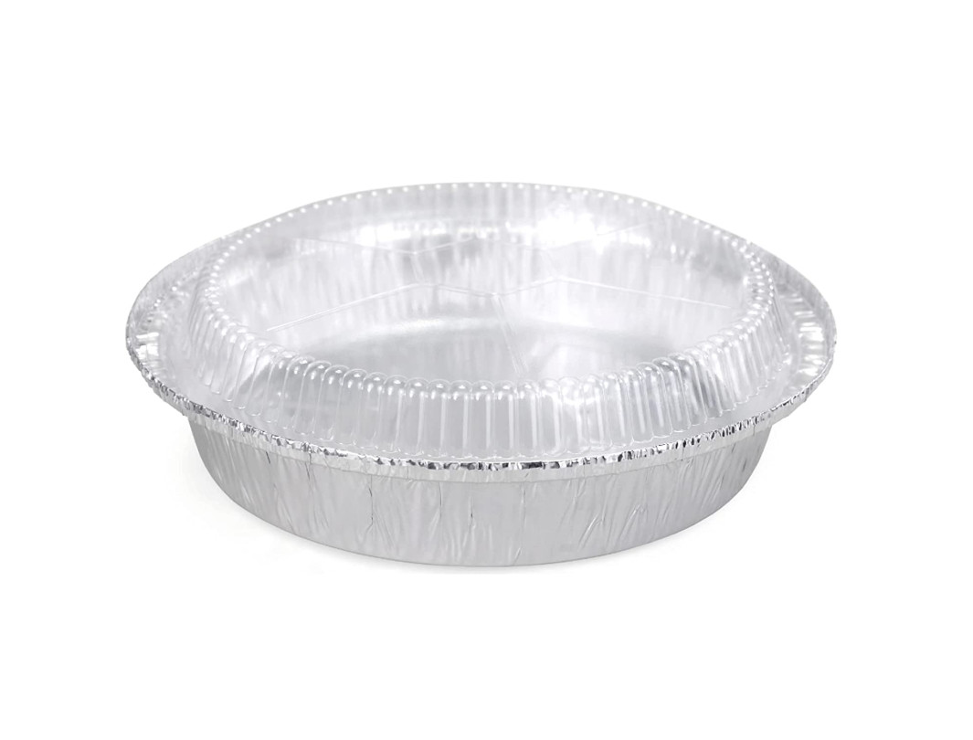9" Round Aluminum Foil Pans with Dome Lids (Pack of 25/50/100) for Baking, Cooking, Serving